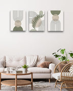 30x40CM Sage Green Boho Wall Art, Framed Canvas Bathroom Wall Art Pictures - Image 7