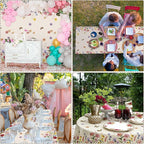 Kochorie 100 Ft x 54 Inch Spring Floral Tablecloth Roll Plastic Flower - Image 7
