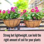 LaLaGreen Wall Hanging Planters, 2 Pack, 12 Inch Wall Mounted Flower Baskets - Image 8