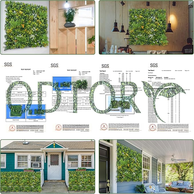 ODTORY Artificial Boxwood Hedges Panels Roll: 20"x20" 12P UV-Anti Faux - Image 5