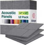 Acoustic Panels 12-Pack Soundproof Wall Panels 12"x12"x0.4" Decorative Sound by EkkogoAcousticPanels