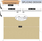 7'W x 6'H Sesame Patio Shades Roll up Outdoor Roller Shade Crank Wand Blind - Image 3