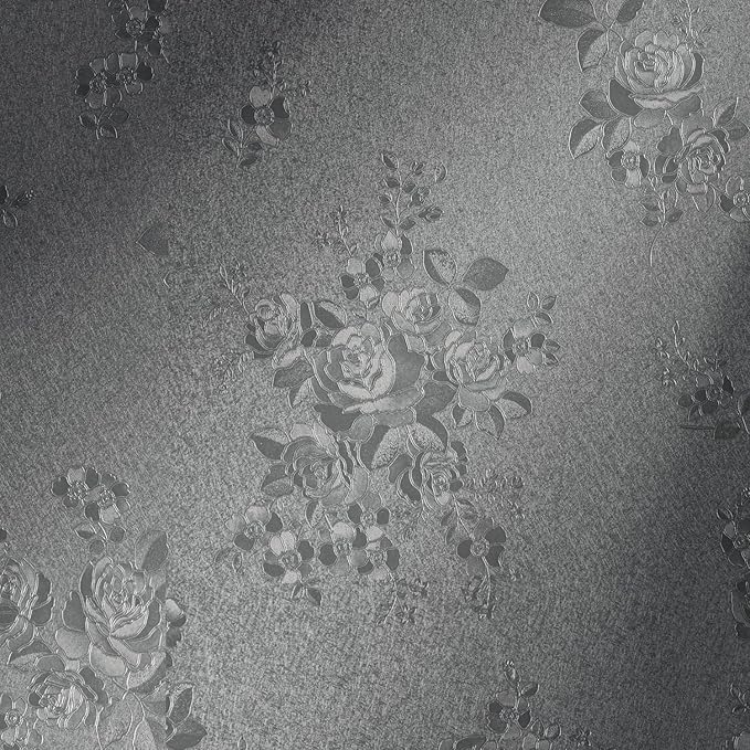 Erfoni 118"x17.7" Gray Peel and Stick Wallpaper Thicken Floral Embossed Contact by Erfoni