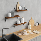 Forbena Walnut Brown Wall Bookshelf - Image 6