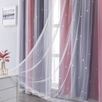 XiDi Curtains for Bedroom Decor, Rainbow Pink-Grey-34-54 - Image 5