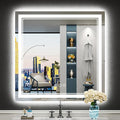 36x36 LED Bathroom Mirror with Lights, Backlit and Front Lit Anti-Fog Lighted by Awandee