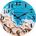 Indoor/Outdoor Clocks Waterproof, Glass Rustic Beach Decor Wall Clock by HorizentWallClock