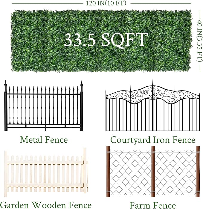 Artificial Ivy Privacy Fence Screen:40"x 120" 4-Layer Leaf UV-Anti Faux - Image 2