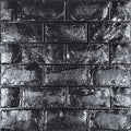 YU LI 3DH 3D Wall Panels Peel and Stick 11PCS Black Foam Brick Wallpaper by YULI3DH
