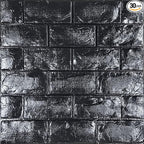 YU LI 3DH 3D Wall Panels Peel and Stick 30PCS Black Foam Brick Wallpaper by YULI3DH