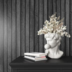 VEELIKE Charcoal Black Wooden Slat Wallpaper Peel and Stick Waterproof Dark - Image 5