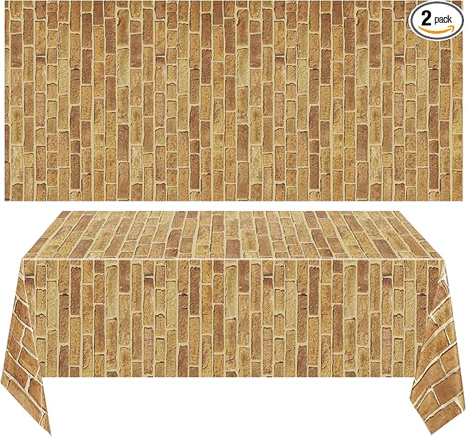 Chuangdi 2pcs 4.5 x 9 Feet Brick Wallpaper Peel and Stick Backdrop Tablecloth by Chuangdi