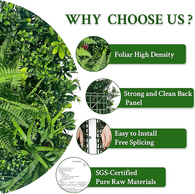 ODTORY Artificial Grass Wall Backdrop Panels Roll: 40X120 in UV-Anti Greenery - Image 4
