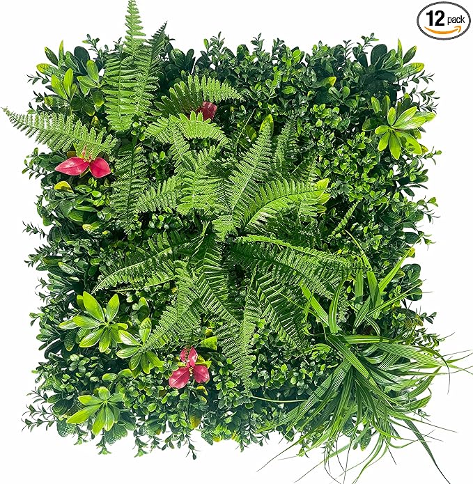 ODTORY Artificial Grass Wall Backdrop Panels: 20X20 in 12P UV-Anti Greenery by ODTORYHOME