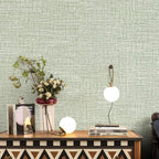 Green Grasscloth Wallpaper 17.3"x160" Faux Linen Textured Contact Paper - Image 3