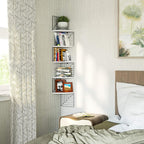 Love-KANKEI Corner Shelf Wall Mount of 5 Tier Rustic Wood Floating Shelves Wall - Image 5