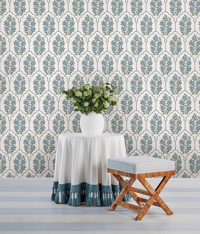 NuWallpaper x Society Social Floral Bazaar Green and Blue Peel and Stick - Image 3