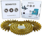 BONNYCO Gold Mirrors for Wall Pack of 3, Round Wall Mirrors Bedroom Room and - Image 2