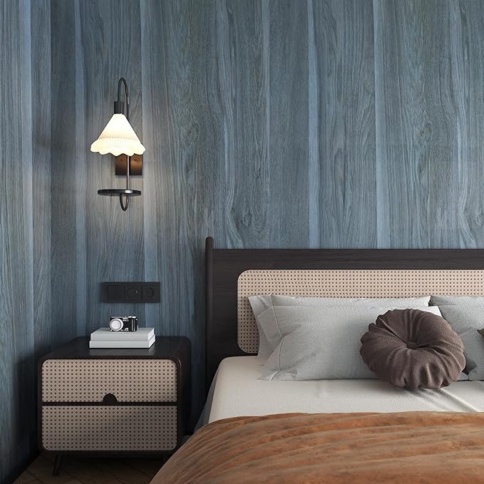 24"x197" Blue Wood Grain Contact Paper - Image 8