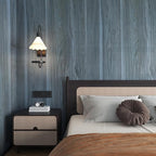 BOMENG Blue Wood Wallpaper Stick and Peel Peacock Wood Grain Contact Paper - Image 9