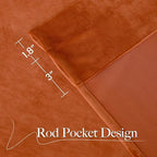 NICETOWN Orange Velvet Curtains 84 inch Long - Image 7