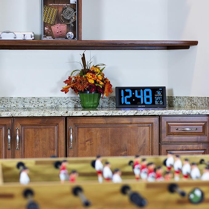 AcuRite 75152M Oversized Blue LED Clock - Image 4
