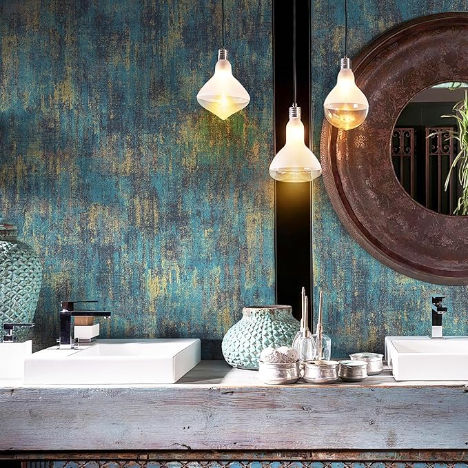 JiffDiff Vintage Metallic Peel and Stick Wallpaper Self Adhesive Industrial - Image 4