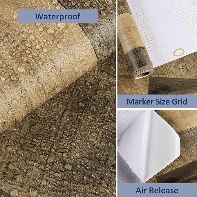 WESTICK Brown Wood Counter Top Peel and Stick Waterproof Wood Contact Paper - Image 7
