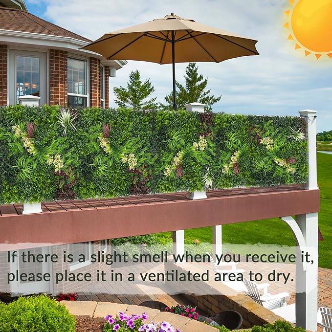 Artificial Ivy Boxwood Roll: 80"x120" UV Resistant Green Leaves Faux - Image 5