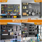 Peg Board, Heavy Duty Metal Pegboard, 6 Pack Black Peg Board Panels, 60lbs Load - Image 6
