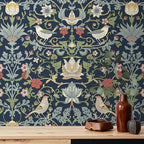 FunStick 17.5"x354" Dark Blue William Morris Wallpaper Vintage Antique Leaves - Image 8