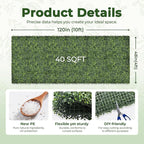 Artificial Boxwood Backdrop Roll: 48"x120" UV-Anti Greenery Faux Grass Hedge - Image 2