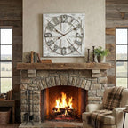 EMAX HOME Large Farmhouse Wall Clock – 24 Inch White Square Rustic Wooden Clock - Image 2