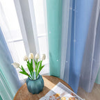 XiDi Curtains for Bedroom Decor, Rainbow BluGrenGrey-52-45 - Image 4