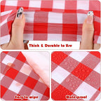 Kochorie 54 Inch x 100 Ft Red Checkered Plastic Table Cloth Roll Disposable - Image 3