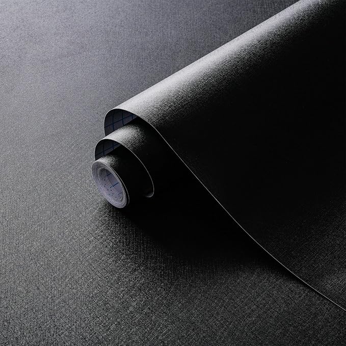 Dimoon 17.7''x393'' Peel and Stick Wallpaper Black Contact Paper by DIYYOURMOON