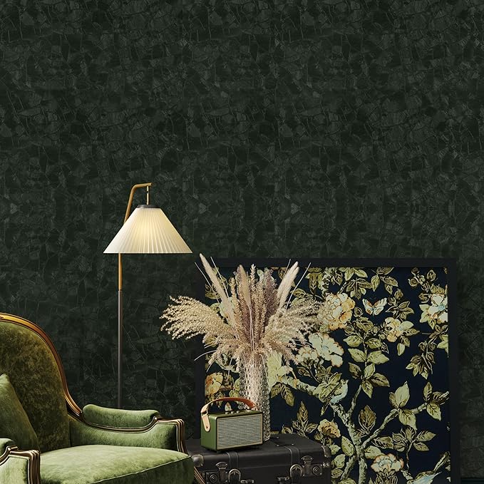 Abyssaly Dark Green Peel and Stick Wallpaper - Image 5