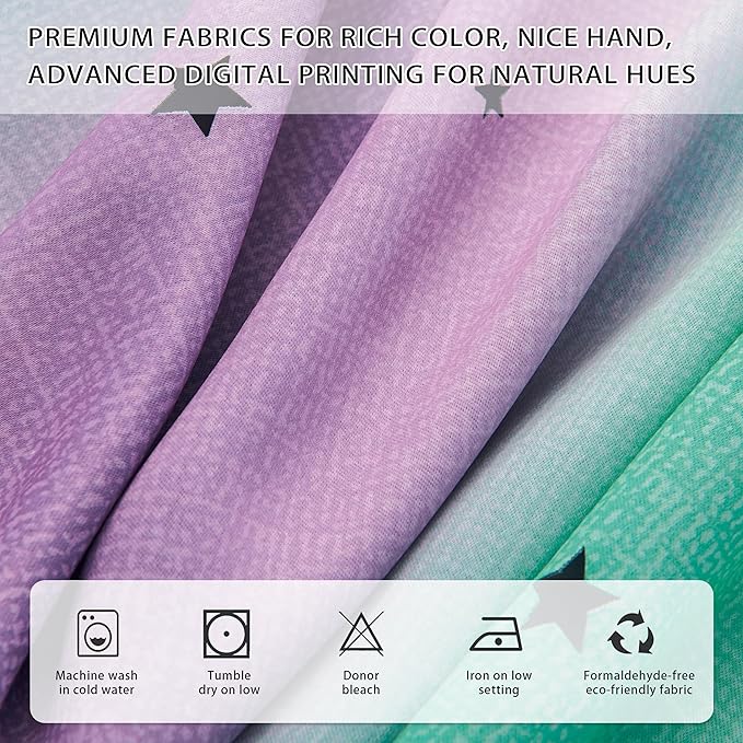 XiDi Purple Rainbow Curtains for Kids' Bedroom - Image 3