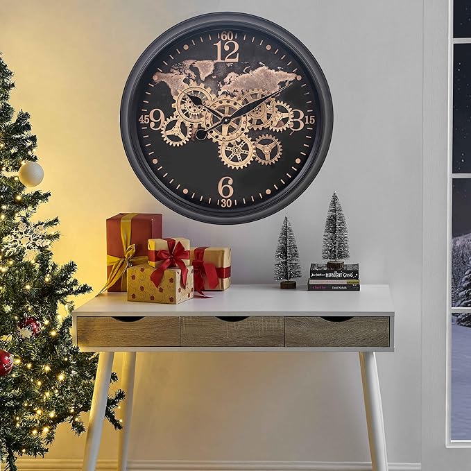 CLXEAST 24 Inch Moving Gear Wall Clock - Image 5