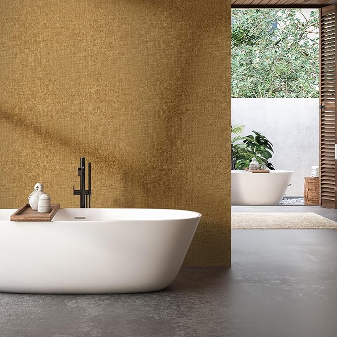 WADILE Grasscloth Peel and Stick Wallpaper 23.6in x 118in, Textured Contact - Image 5