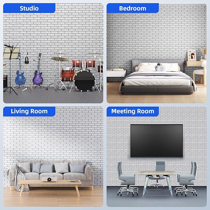 20 Pack Acoustic Panels with Self Adhesive, Soundproof Wall Panels, Brick Sound - Image 6