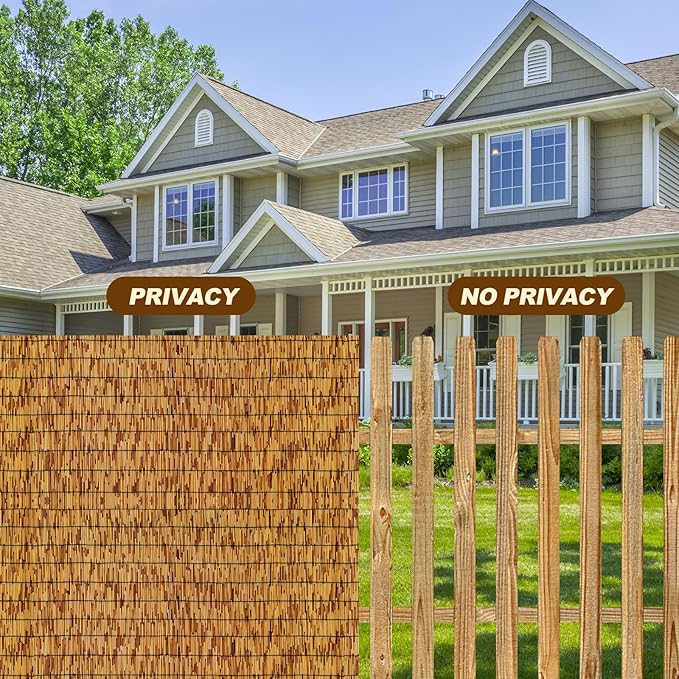 Reed Fencing Rolls, Patio Privacy Screen 5 Feet High, Decorative Bamboo Fence - Image 4