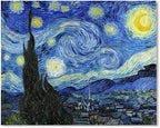 Van Gogh Canvas Wall Art: Starry Night Landscape Painting Picture Reproduction by 1KINGO