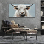 Wall Art Freedom Highland Cow Painting Wild Animal Cattle Canvas Art Wall Decor - Image 2