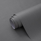 24"x393" Grey Grasscloth Peel and Stick Fabric Textured Contact Paper Linen by LVSHI