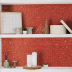 CHIHUT 15.7''x236'' Shiny Red Glitter Wallpaper Stick and Peel - Image 5