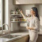 PUSDON 5-in-1 Shower Caddy & Kitchen Organizer Set, Wall Mount Wide Spice Rack - Image 5
