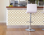 FLFK Wallpaper Border Gold and White Patterns Peel and Stick Wall Border Self - Image 4