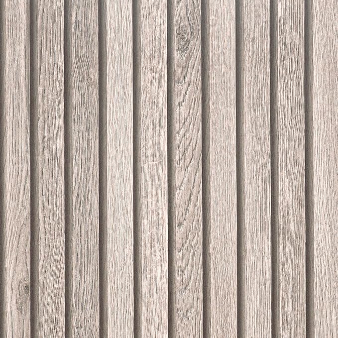VEELIKE Rustic Grey Oak Wood Slat Wallpaper Peel and Stick Faux Wood Panel Wall by VEELIKE