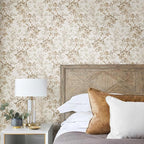 Erfoni 16.9" x197" Beige Floral Peel and Stick Wallpaper Boho Floral Leaf - Image 8